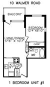 1 bedroom, 1 bathroom with balcony